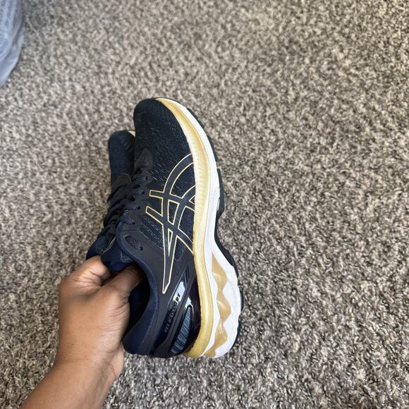 ASICS Gel-Kayano 27 Womens Running Training Sneakers Shoe Size 7.5 Blue Gold - Picture 5 of 9